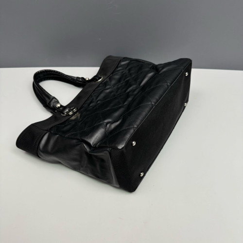 Chanel Quilted Paris-Biarritz Tote GM Calfskin Canvas Black Chanel Quilted Paris-Biarritz Tote GM Calfskin Canvas Black