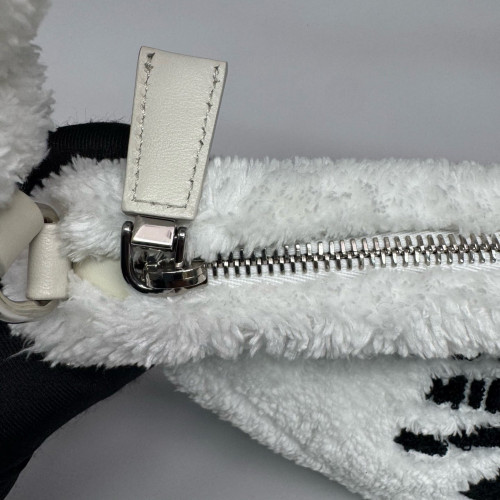 Prada Triangle Bag Faux Fur White Prada Triangle Bag Faux Fur White