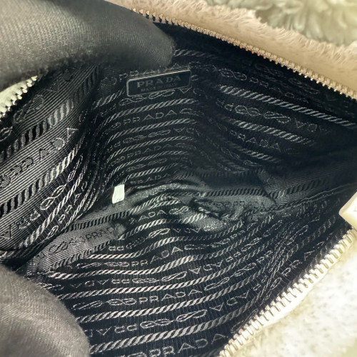 Prada Triangle Bag Faux Fur White Prada Triangle Bag Faux Fur White