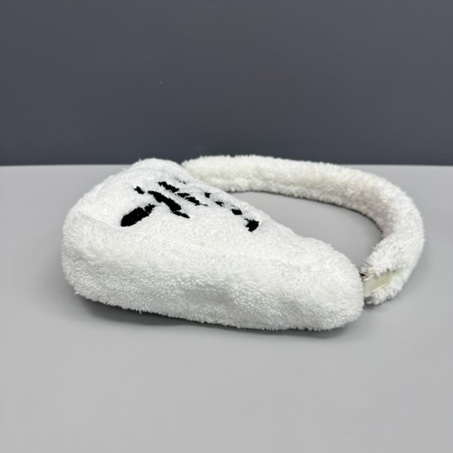 Prada Triangle Bag Faux Fur White Prada Triangle Bag Faux Fur White