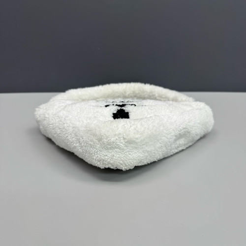 Prada Triangle Bag Faux Fur White Prada Triangle Bag Faux Fur White