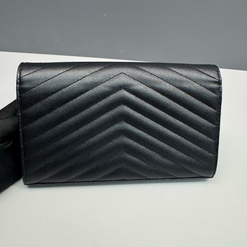 Yves Saint Laurent Envelope Wallet On Chain Shiny Caviar Calfskin Black Yves Saint Laurent Envelope Wallet On Chain Shiny Caviar Calfskin Black
