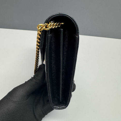 Yves Saint Laurent Envelope Wallet On Chain Shiny Caviar Calfskin Black Yves Saint Laurent Envelope Wallet On Chain Shiny Caviar Calfskin Black