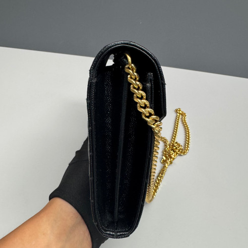 Yves Saint Laurent Envelope Wallet On Chain Shiny Caviar Calfskin Black Yves Saint Laurent Envelope Wallet On Chain Shiny Caviar Calfskin Black