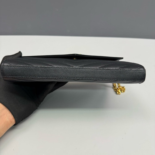 Yves Saint Laurent Envelope Wallet On Chain Shiny Caviar Calfskin Black Yves Saint Laurent Envelope Wallet On Chain Shiny Caviar Calfskin Black