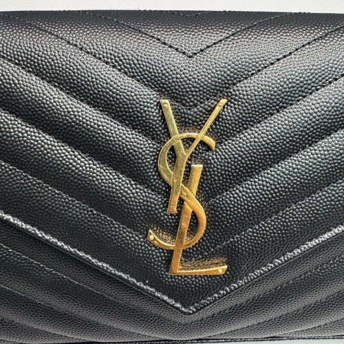Yves Saint Laurent Envelope Wallet On Chain Shiny Caviar Calfskin Black Yves Saint Laurent Envelope Wallet On Chain Shiny Caviar Calfskin Black