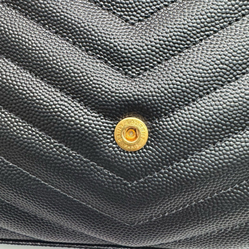 Yves Saint Laurent Envelope Wallet On Chain Shiny Caviar Calfskin Black Yves Saint Laurent Envelope Wallet On Chain Shiny Caviar Calfskin Black