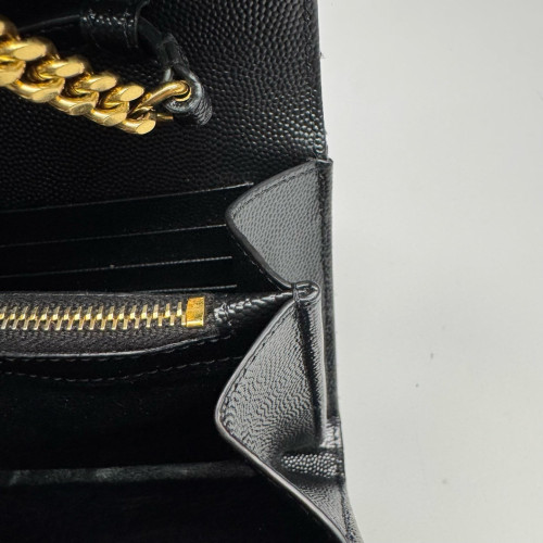 Yves Saint Laurent Envelope Wallet On Chain Shiny Caviar Calfskin Black Yves Saint Laurent Envelope Wallet On Chain Shiny Caviar Calfskin Black