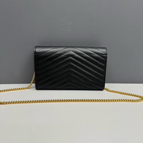 Yves Saint Laurent Envelope Wallet On Chain Shiny Caviar Calfskin Black Yves Saint Laurent Envelope Wallet On Chain Shiny Caviar Calfskin Black