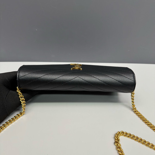 Yves Saint Laurent Envelope Wallet On Chain Shiny Caviar Calfskin Black Yves Saint Laurent Envelope Wallet On Chain Shiny Caviar Calfskin Black