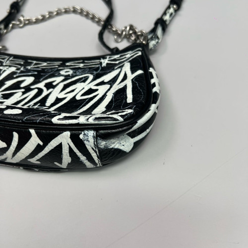 Balenciaga Le Cagole Mini Arena Lambskin Black White