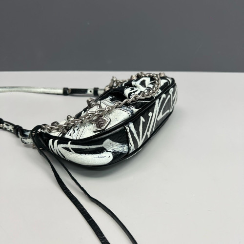 Balenciaga Le Cagole Mini Arena Lambskin Black White