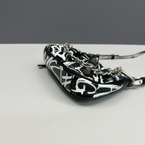 Balenciaga Le Cagole Mini Arena Lambskin Black White
