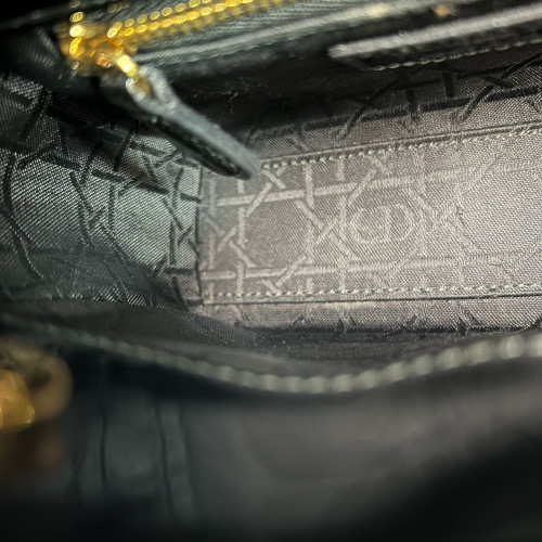 Dior Mini Lady Dior Patent Calfskin Black