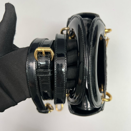 Dior Mini Lady Dior Patent Calfskin Black