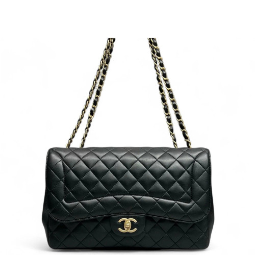 Chanel Quilted Jumbo Mademoiselle Flap Lambskin Black