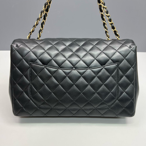 Chanel Quilted Jumbo Mademoiselle Flap Lambskin Black
