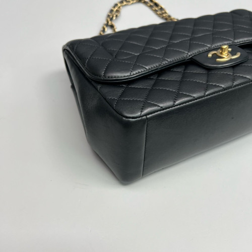 Chanel Quilted Jumbo Mademoiselle Flap Lambskin Black