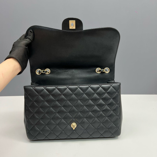 Chanel Quilted Jumbo Mademoiselle Flap Lambskin Black