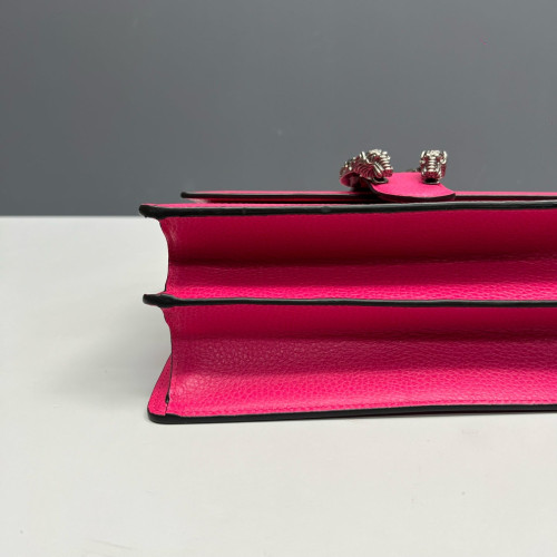 Gucci Crystal Embellished Small Dioysus Bamboo Top Handle Bag Grained Calfskin New Rosette