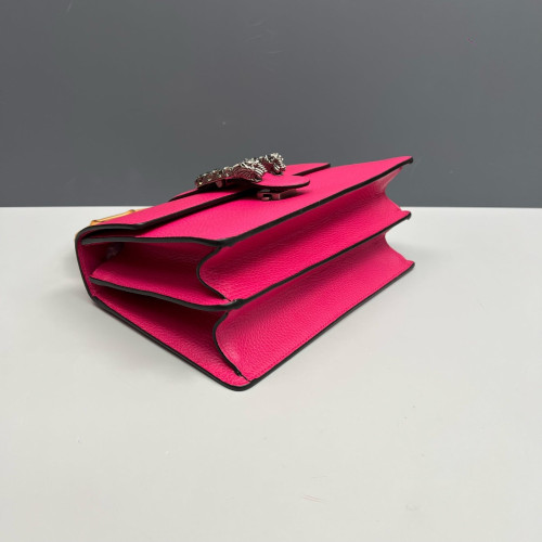 Gucci Crystal Embellished Small Dioysus Bamboo Top Handle Bag Grained Calfskin New Rosette