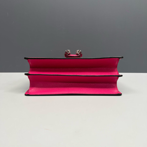 Gucci Crystal Embellished Small Dioysus Bamboo Top Handle Bag Grained Calfskin New Rosette