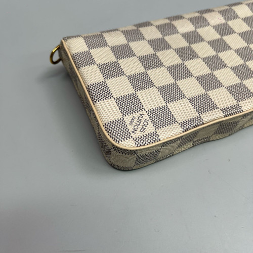 Louis Vuitton Pochette Felicie Chain Wallet Damier Azur White Louis Vuitton Pochette Felicie Chain Wallet Damier Azur White