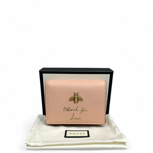 Gucci Compact Wallet Grained Calfskin Pink