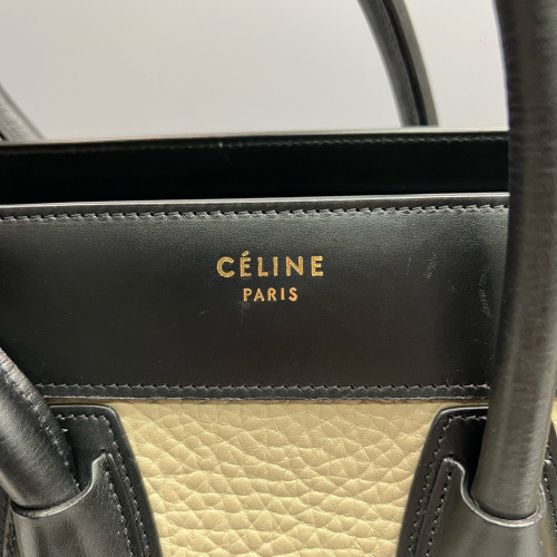 Celine Micro Luggage Grained Calfskin Suede Black Blue Beige Celine Micro Luggage Grained Calfskin Suede Black Blue Beige
