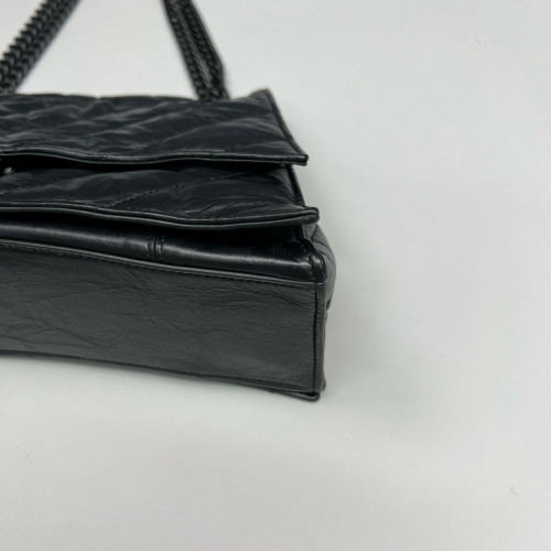 Balenciaga Medium Crush Chain Shoulder Bag Calfskin Black