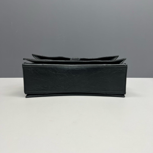 Balenciaga Medium Crush Chain Shoulder Bag Calfskin Black