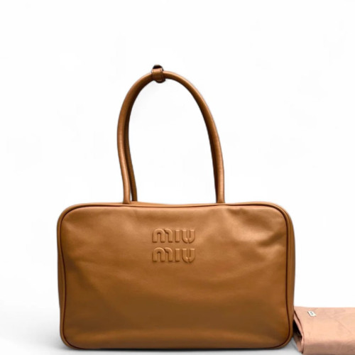 Miu Miu Beau XL Calfskin Tan