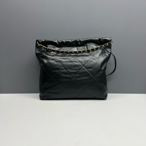 Chanel Quilted Medium 22 Bag Calfskin Black