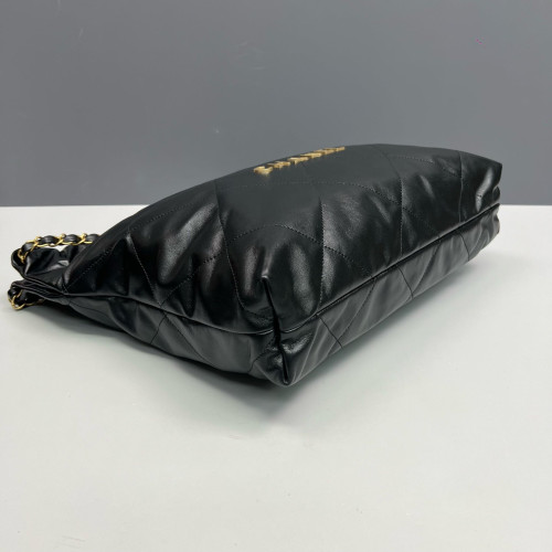Chanel Quilted Medium 22 Bag Calfskin Black