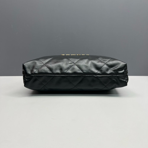 Chanel Quilted Medium 22 Bag Calfskin Black