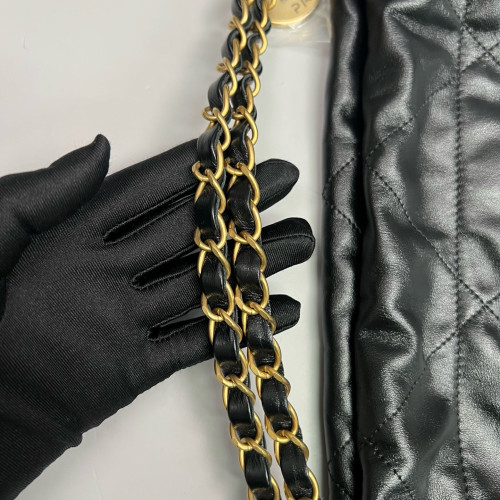 Chanel Quilted Medium 22 Bag Calfskin Black