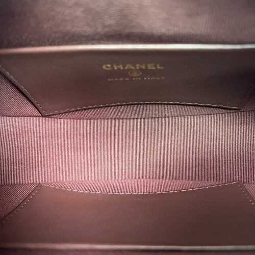Chanel Quilted Halfmoon Flap Bag Caviar Black