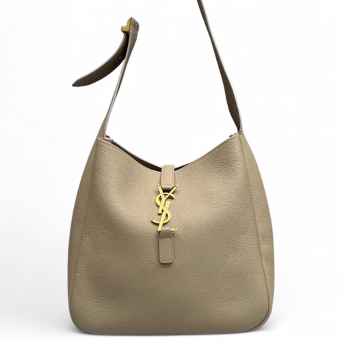 Yves Saint Laurent Small LE 5 A 7 Soft Hobo Grained Calfskin Grey