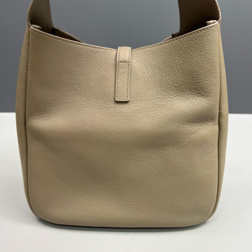 Yves Saint Laurent Small LE 5 A 7 Soft Hobo Grained Calfskin Grey