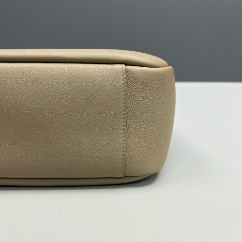 Yves Saint Laurent Small LE 5 A 7 Soft Hobo Grained Calfskin Grey