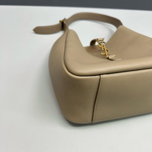 Yves Saint Laurent Small LE 5 A 7 Soft Hobo Grained Calfskin Grey