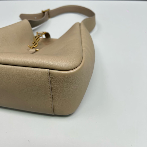 Yves Saint Laurent Small LE 5 A 7 Soft Hobo Grained Calfskin Grey