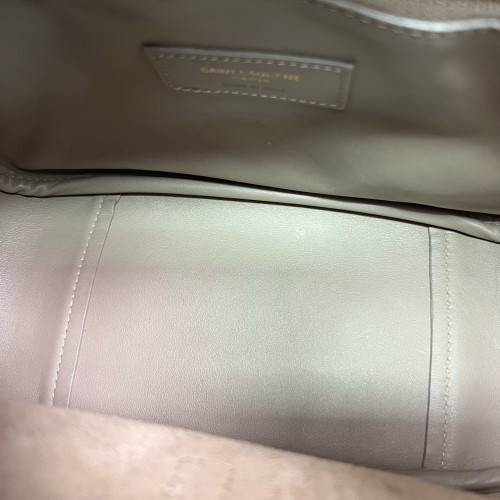 Yves Saint Laurent Small LE 5 A 7 Soft Hobo Grained Calfskin Grey