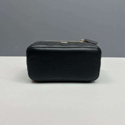 Chanel Quilted Vanity Case Grained Calfskin Black Chanel Quilted Vanity Case Grained Calfskin Black