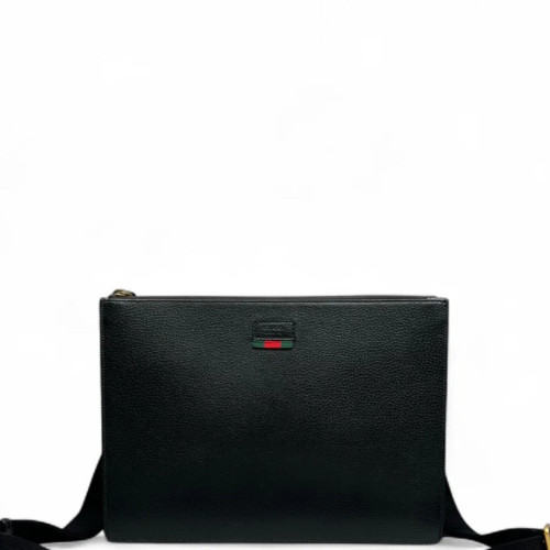Gucci Web Crossbody Bag Calfskin Black