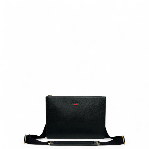 Gucci Web Crossbody Bag Calfskin Black