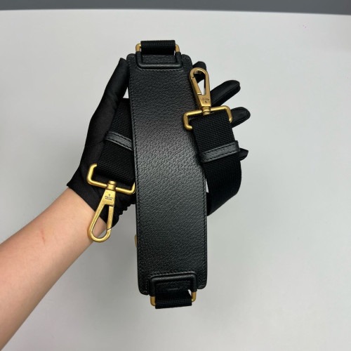 Gucci Web Crossbody Bag Calfskin Black