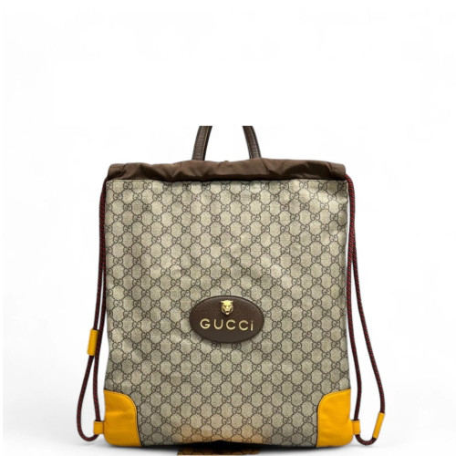 Gucci Backpack GG Supreme Monogram Brown Yellow