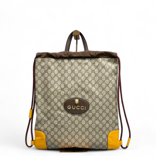 Gucci Backpack GG Supreme Monogram Brown Yellow