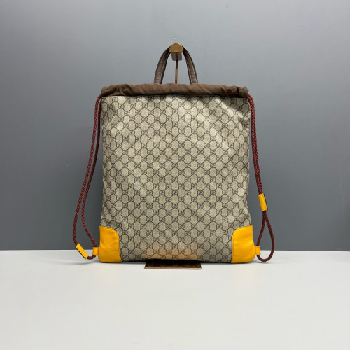 Gucci Backpack GG Supreme Monogram Brown Yellow